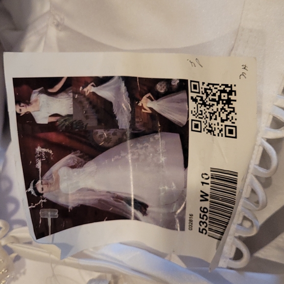 Wedding dress full chapel train 4 pcs beaded applique embroidery strapless - Picture 10 of 17